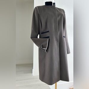 ALGO of Switzerland Sable Brown 100% Cashmere Knee Cut Length Coat Womens M / L